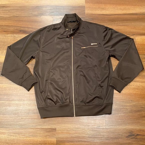 🎉 HOST PICK 🎉 Sean John Brown Track Jacket Size w Copper Accents Size 2XL - Picture 1 of 10